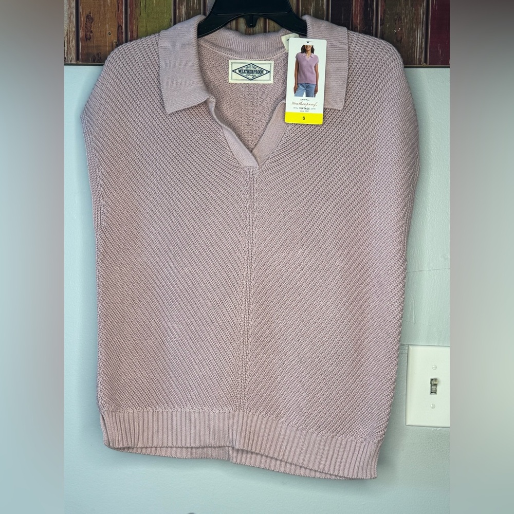 Weatherproof Vintage Cotton Cap Sleeve Sweater - Slightly Oversized Fit